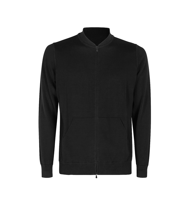 Filippo De Laurentiis - Maglie - ZIP-UP CARDIGAN NERO