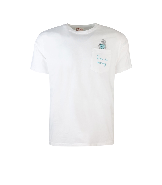 Mc2 Saint Barth - T-Shirt - T-SHIRT AUSTIN IN COTONE STAMPA TIME IS MONEY