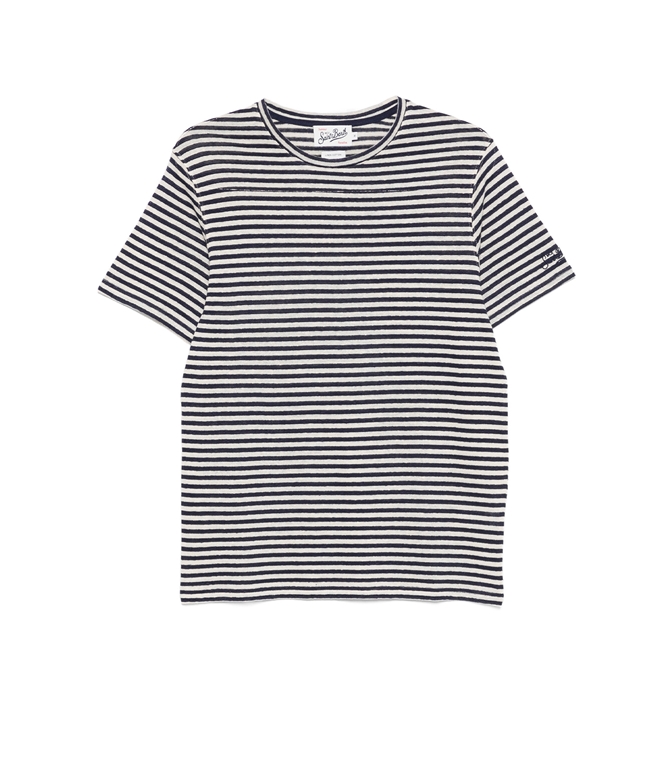 Mc2 Saint Barth - Maglie - MAGLIA DOVER STRIPED T-SHIRT BIANCO BLU