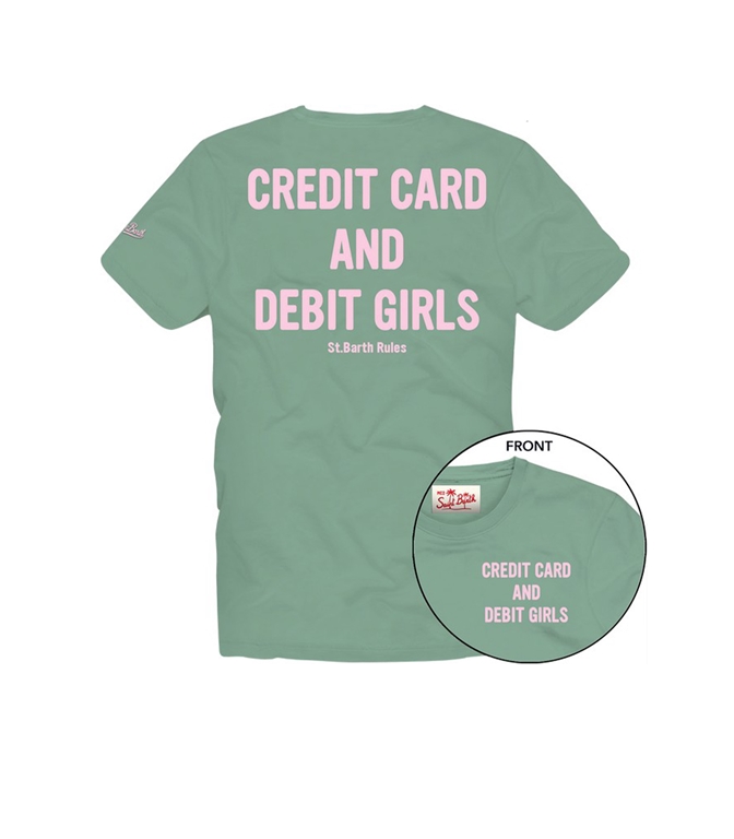 Mc2 Saint Barth - T-Shirt - T-SHIRT PORTLAND VERDE CON ILLUSTRAZIONE CREDIT AND DEBIT