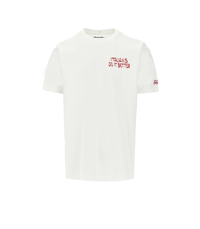 Mc2 Saint Barth - T-Shirt - MAGLIA PORTLAND BIANCA STAMPA ITALIANS DO IT BETTER