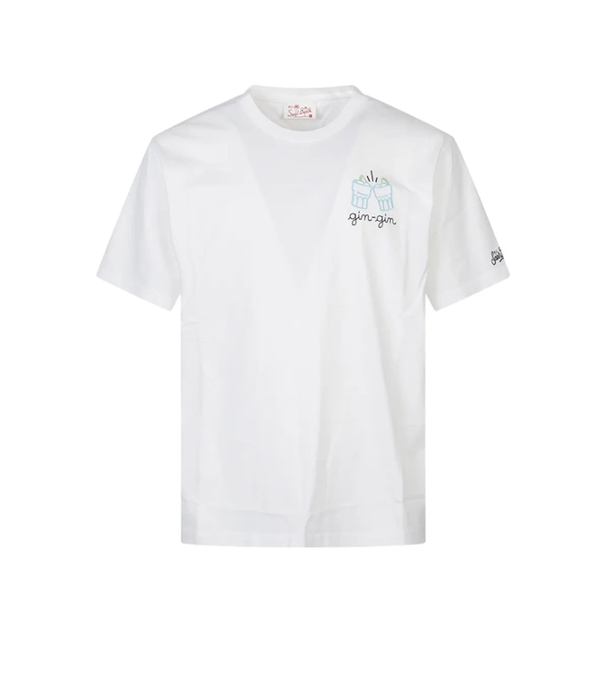 Mc2 Saint Barth - T-Shirt - T-SHIRT PORTOFINO IN COTONE CON STAMPA GIN GIN
