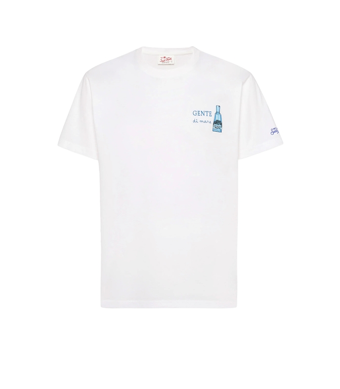 Mc2 Saint Barth - T-Shirt - MAN T-SHIRT WITH SEA PEOPLE PRINT AND EMBROIDERY