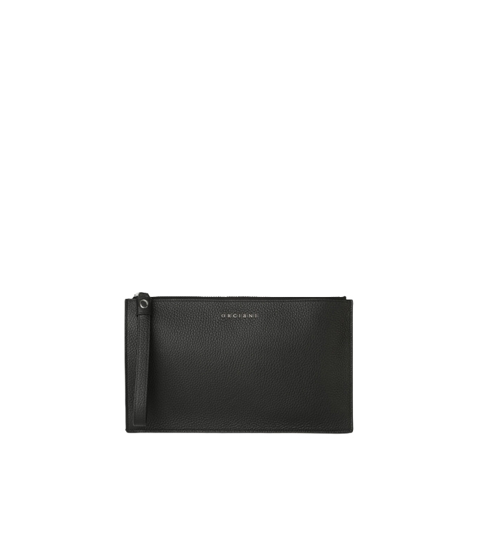 Orciani - Pochette - LARGE MICRON LEATHER POUCH WITH WRIST