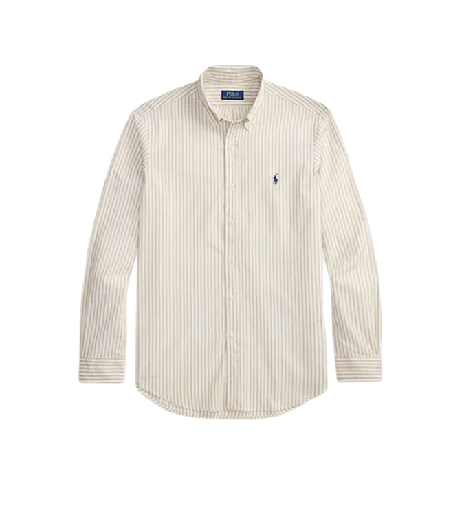 POLO RALPH LAUREN - Camicie - CAMICIA IN POPELINE A RIGHE CUSTOM-FIT BIANCO BEIGE COSTIERO