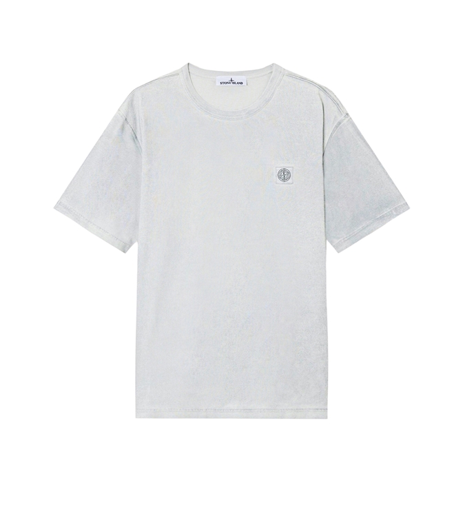 Stone Island - T-Shirt - COMBED ORGANIC COTTON JERSEY REFLECTIVE GARMENT LAMINATION CIELO