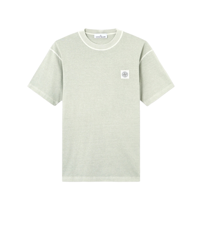 Stone Island - T-Shirt - ORGANIC COTTON JERSEY 'FISSATO' EFFECT SALVIA